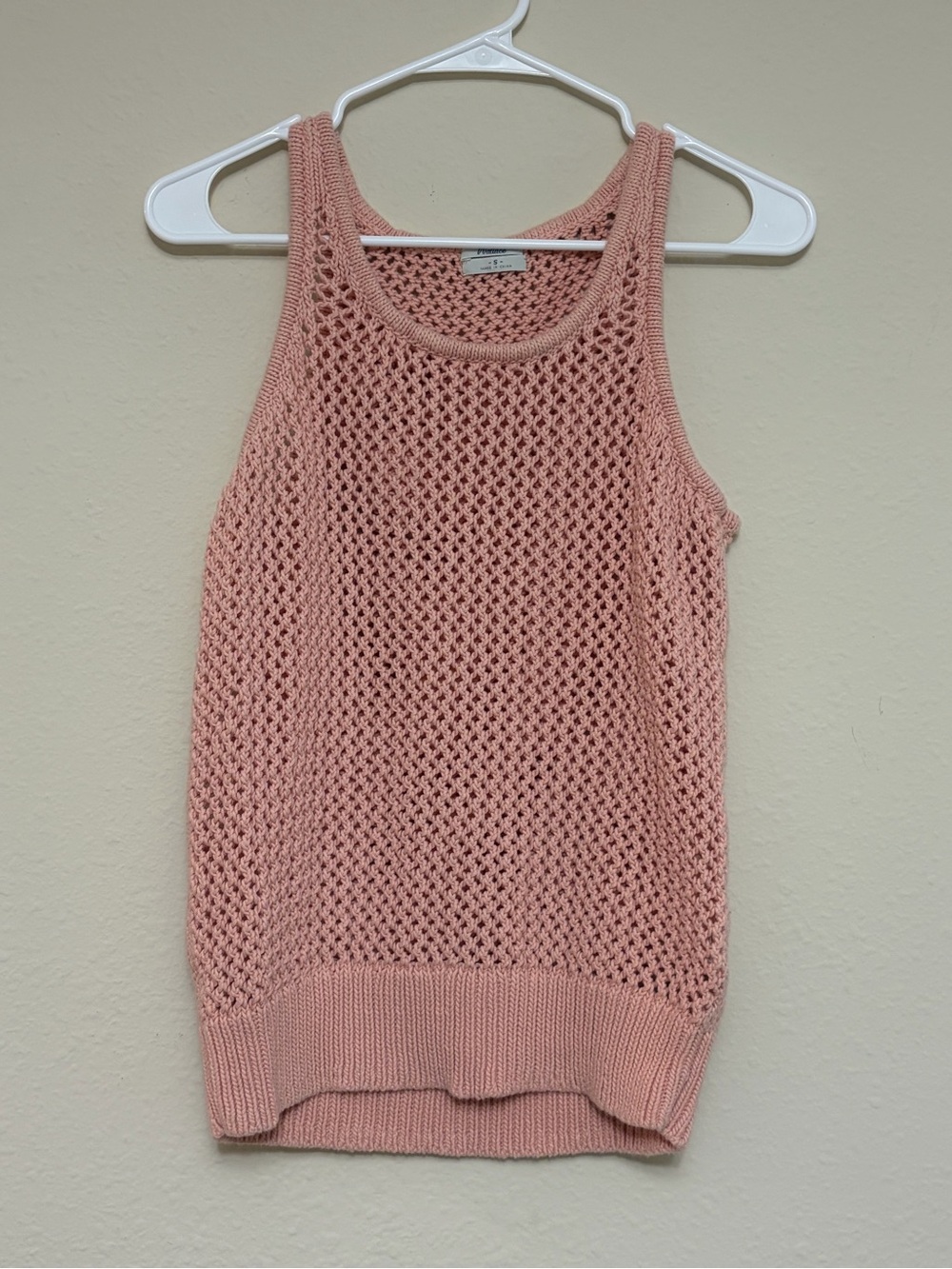 Light Pink Crochet Tank Top - Unbranded